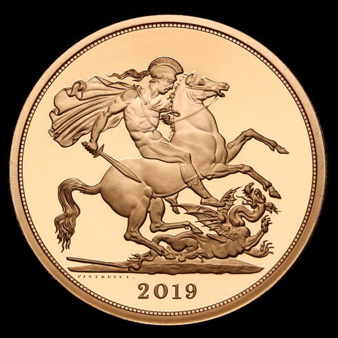イギリス 2019年 エリザベス2世 金貨 5枚セット 裸